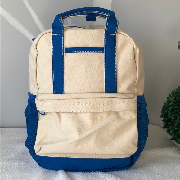 Lands' End Handbags - 🆕Lands’ End Canvas backpack natural & cosmic blue